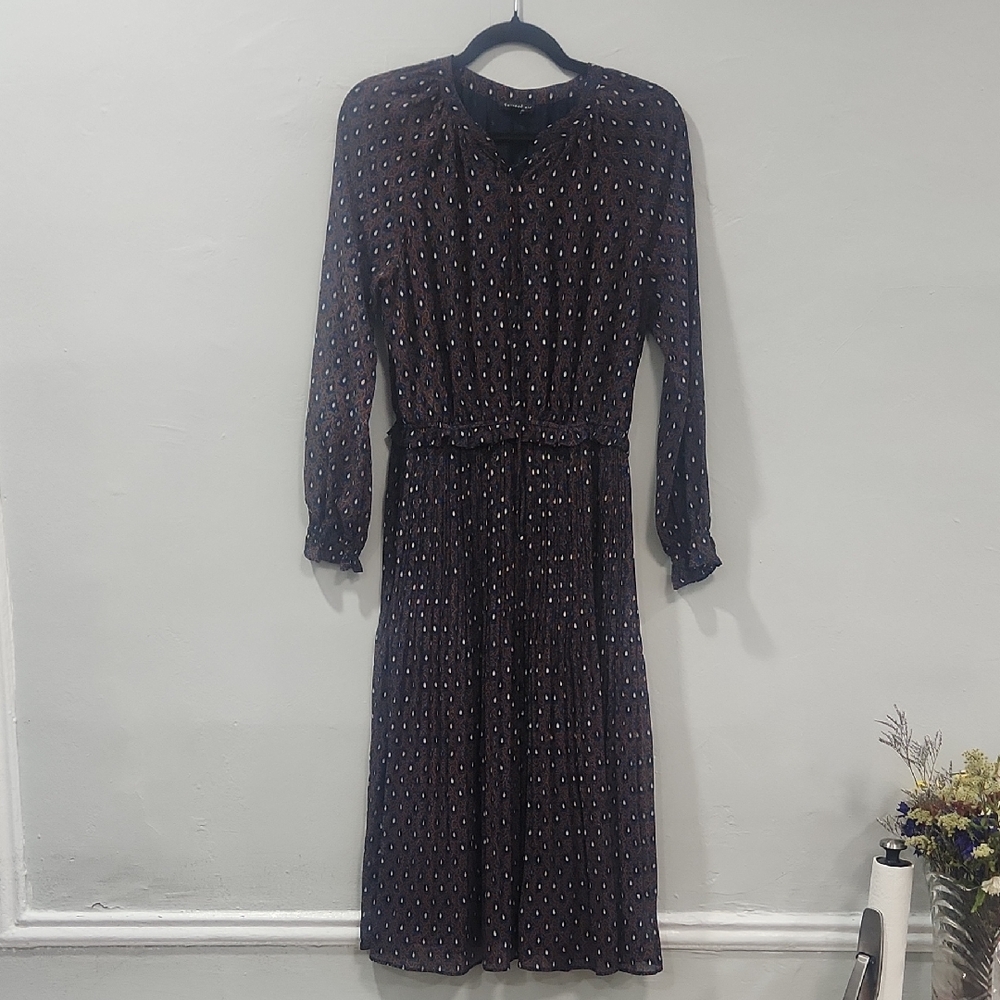 Current Air Black Dress with White and Pink Dots